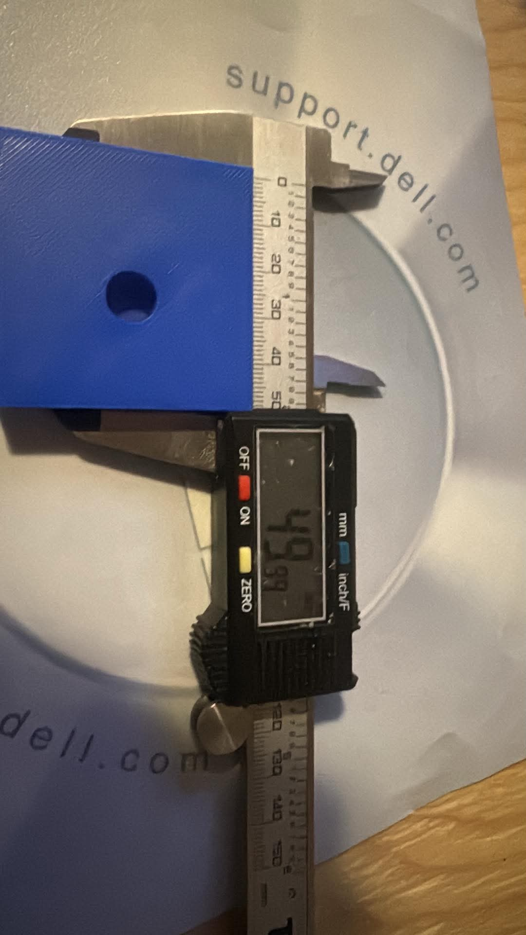 Checking the depth of the printed recess