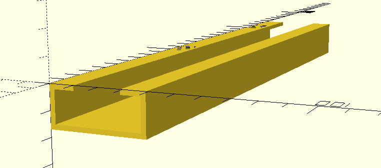 Initial OpenSCAD U-channel model